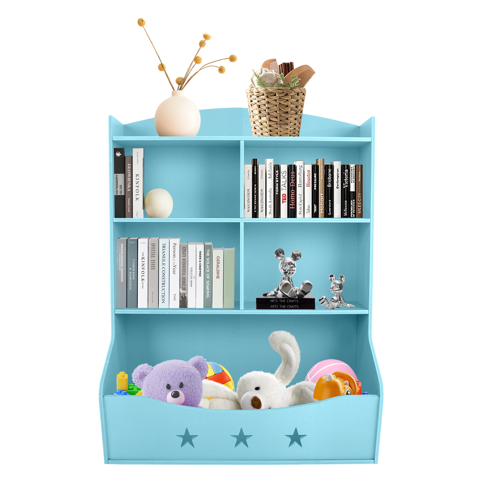 Kids Toy Storage Organizer, Kids Bookshelf, 3 Tier Children Bookcase and Bookshe
