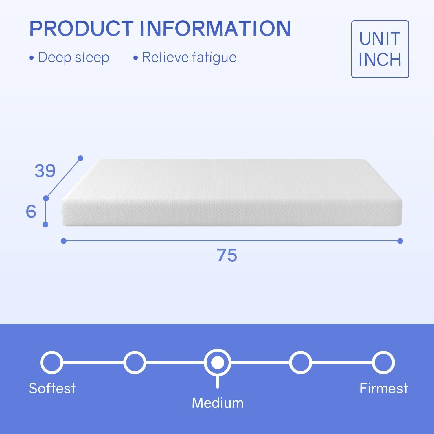 6 Inch Twin Green Tea Cooling Gel Memory Foam Mattress Twin Size in a Box,Medium