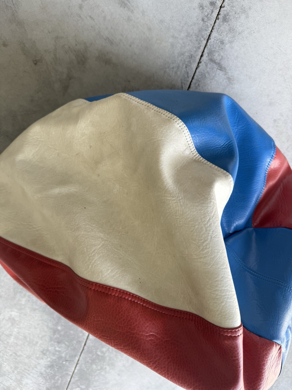 Vintage Red White Blue Bean Bag Chair Patriotic Americana USA Decor 1970’s READ