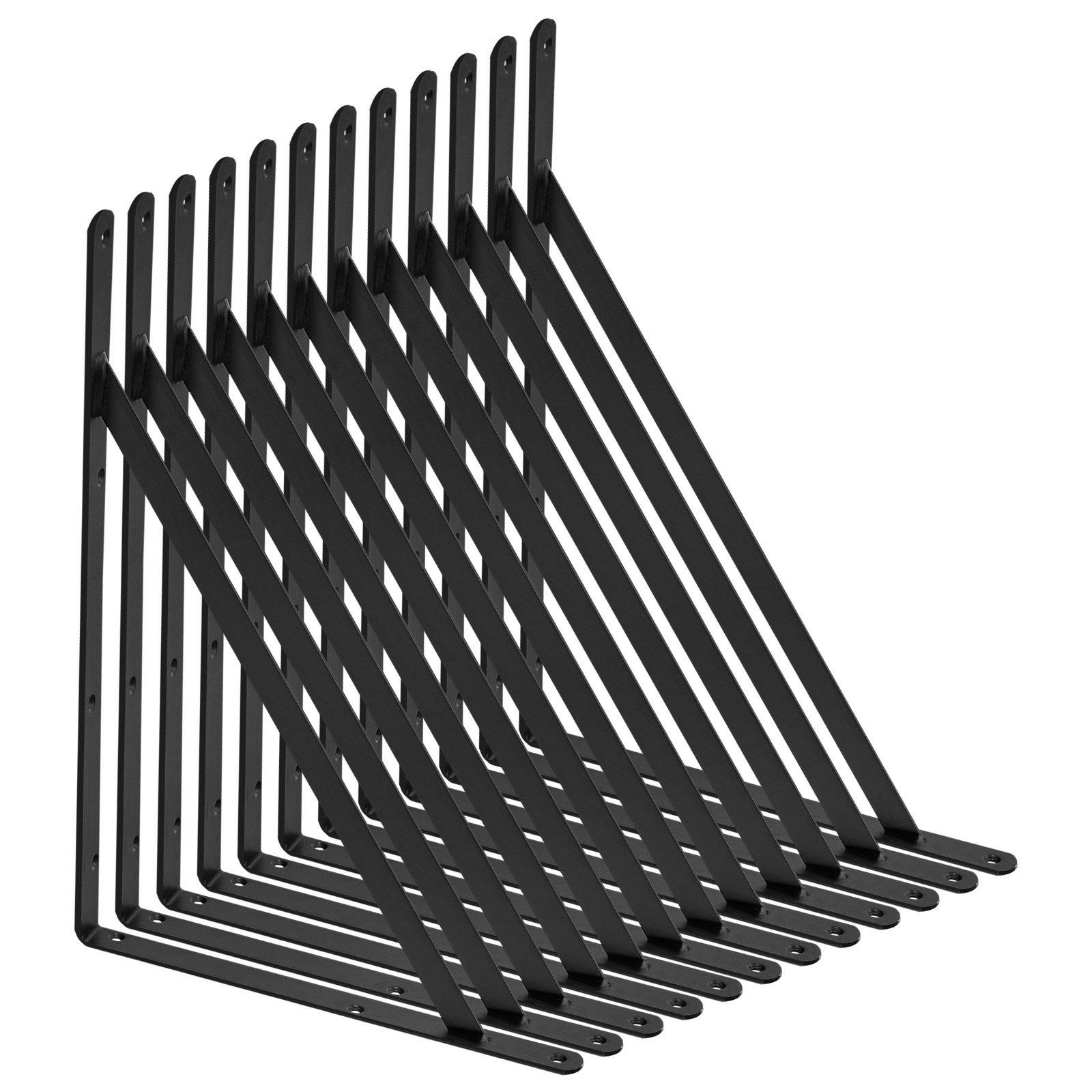 Floating Support Bracket 18x12in 160lb Steel 12Unit Matte Black Shelf Fit