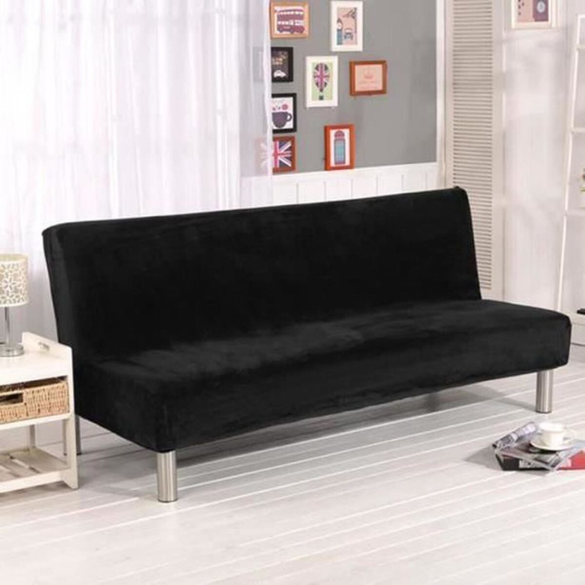 Stretchable Elastic Click-Clack Sofa Bed Without Armrests 160-195 Cm