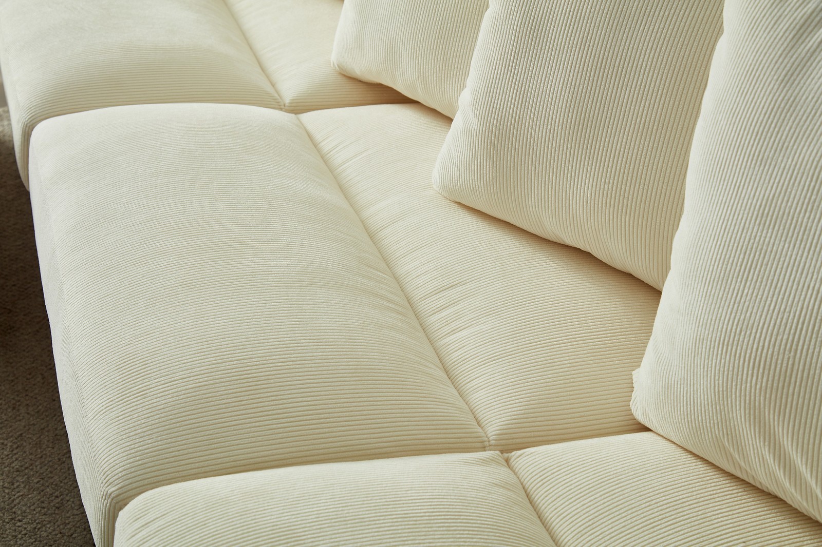 Modular Sectional Sofa,5 Seater Oversized Convertible L & U Shaped Couch, Cordur