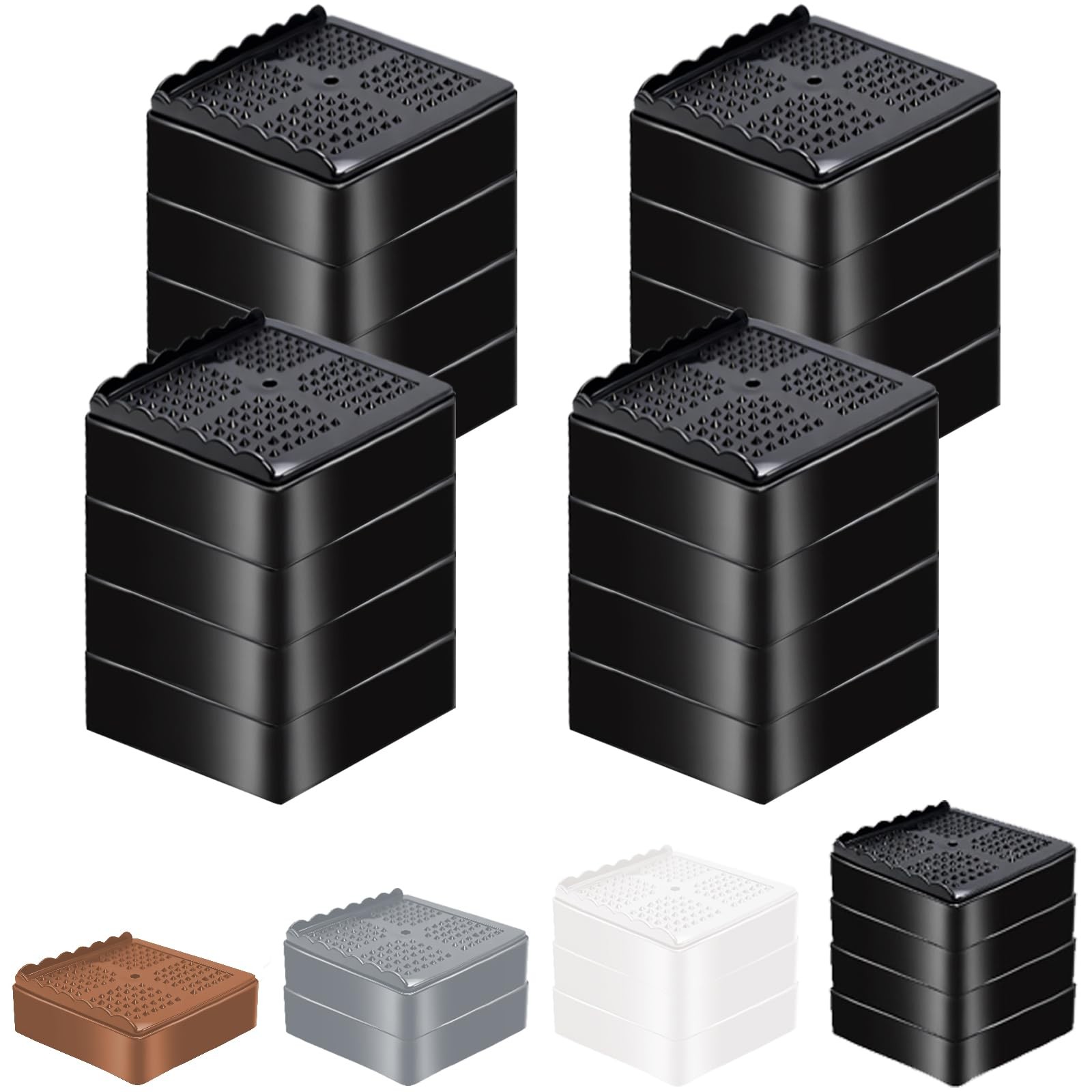 Furniture Risers Heavy Duty Adjustable Bed Risers Blocks Lift 4, 3, 2 inches …