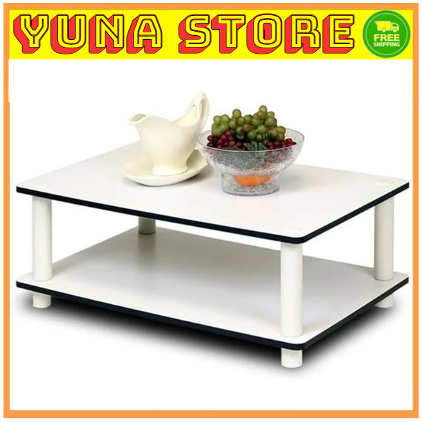 Elegant 2-Tier No-Tools Coffee Table in Stylish White – Easy Assembly