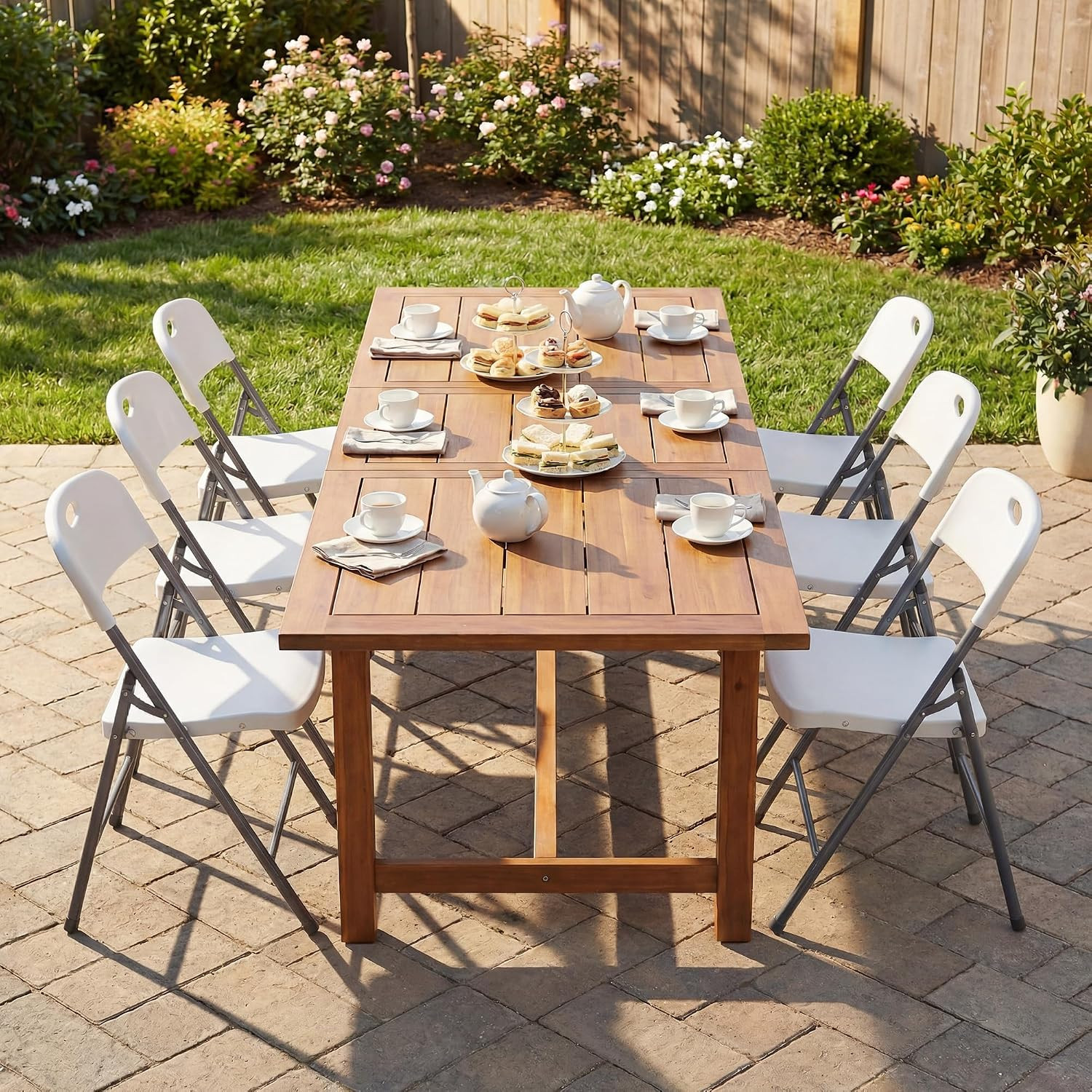 2-Pack White Folding Chairs, Portable Stackable for Events and Home
