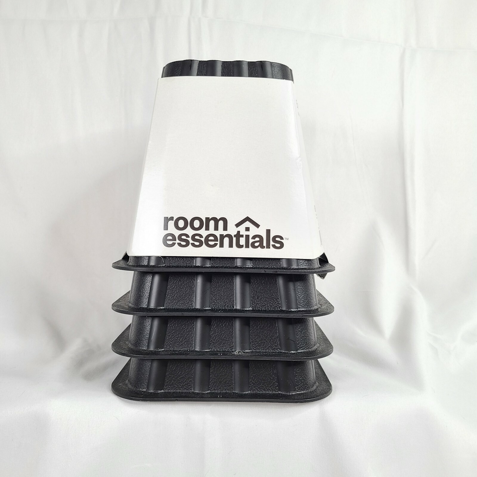 Room Essentials 4 Piece Bed Risers Black Target Brand Instant Under Bed Storage