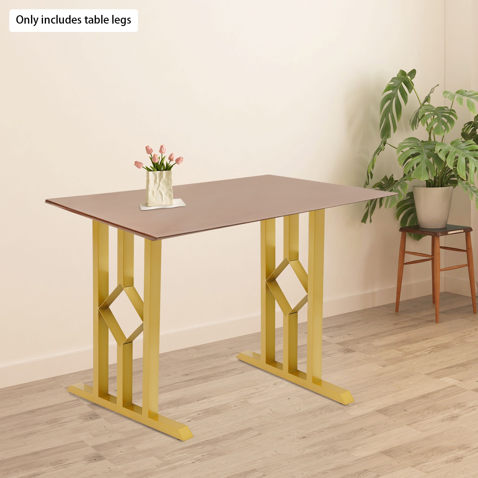 2PCS Table Legs 28.5″ Heavy Duty Desk Legs Metal Table Legs Gold Table Legs