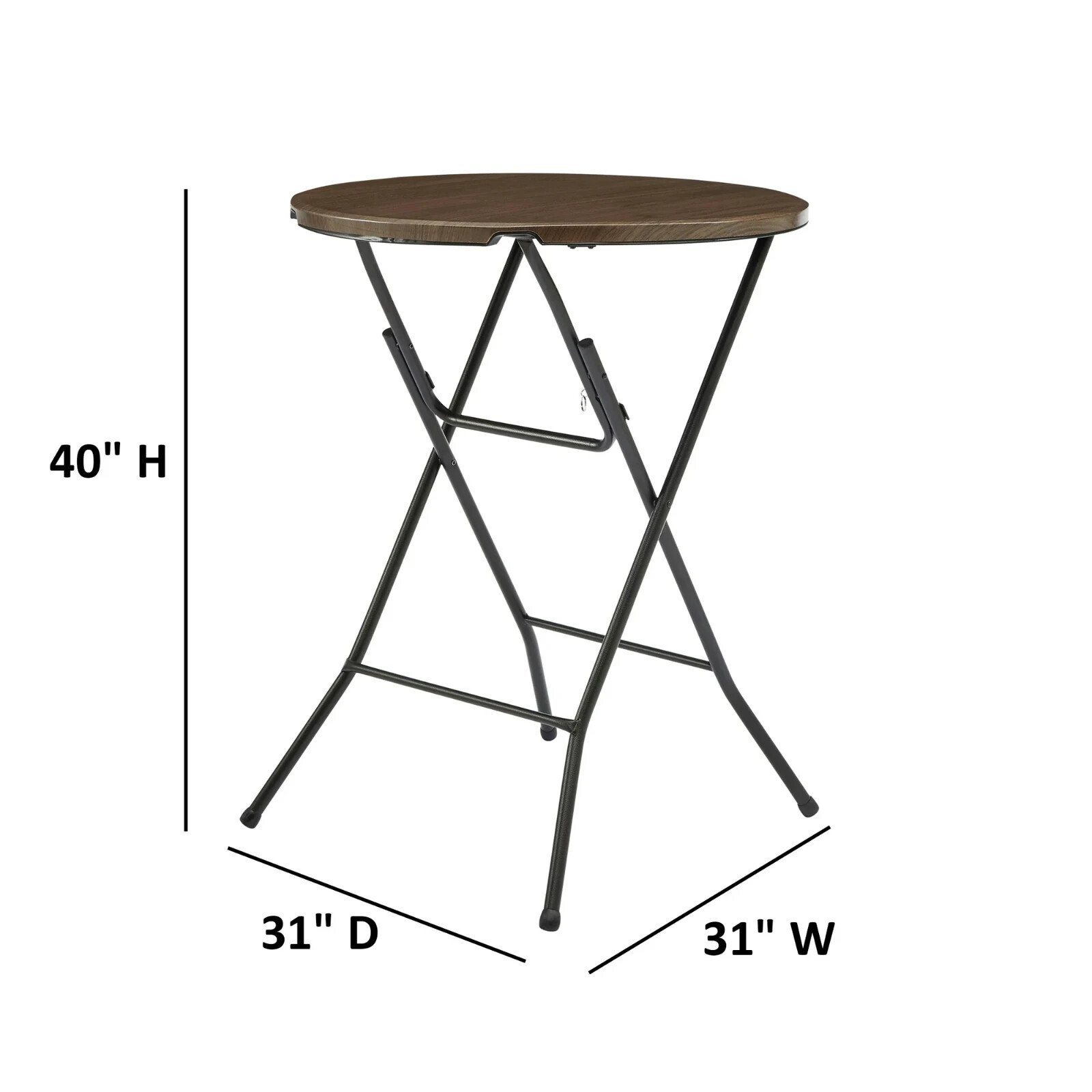High Top Folding Bistro Table Cafe Round Outdoor Patio Cocktail Party Porch Side