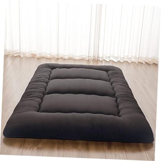 Japanese Floor Mattress, Futon Twin (80″L x 39″W) Black ( 4″th + Dust Cover ）