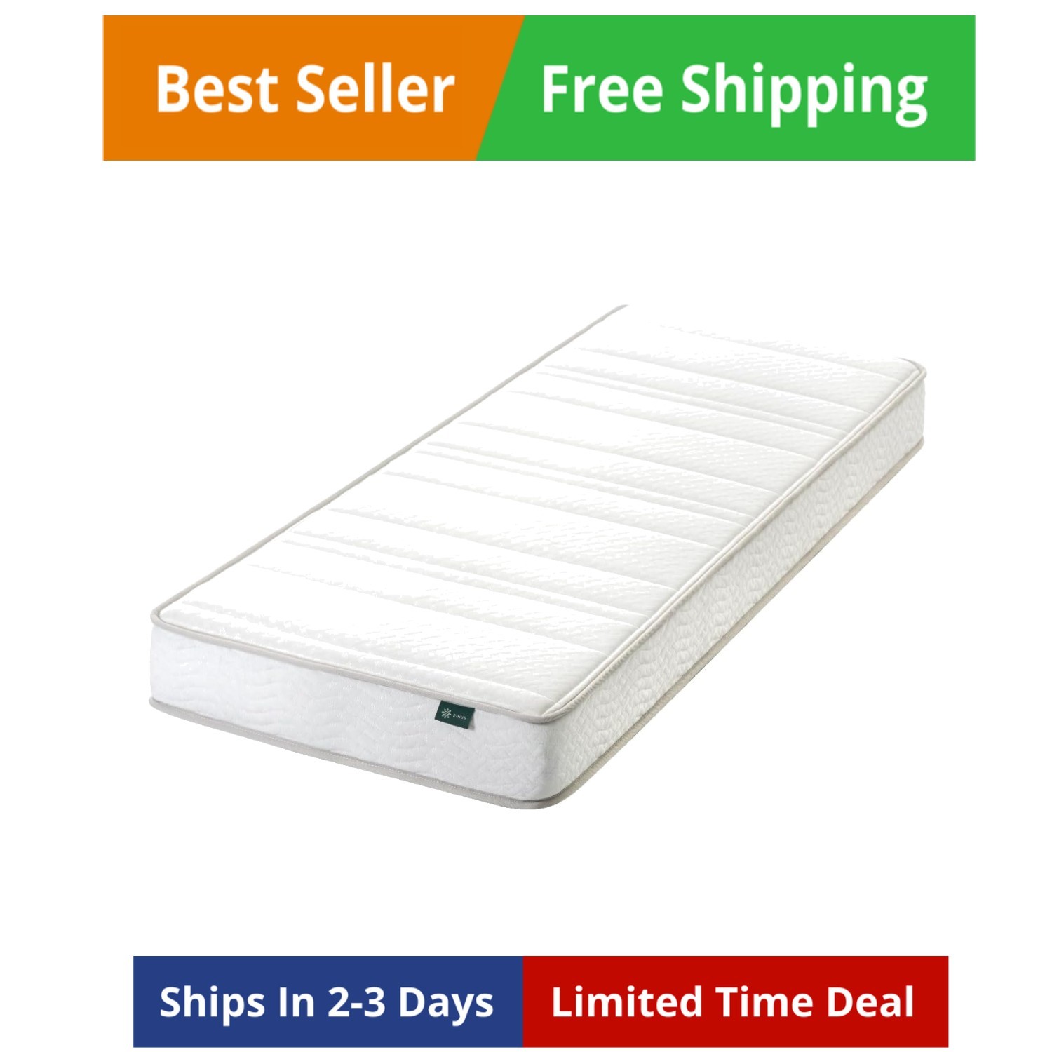 Narrow Twin Mattress 30” Wide x 75” Long, 6 Inch Foam & Spring Hybrid Mattres…