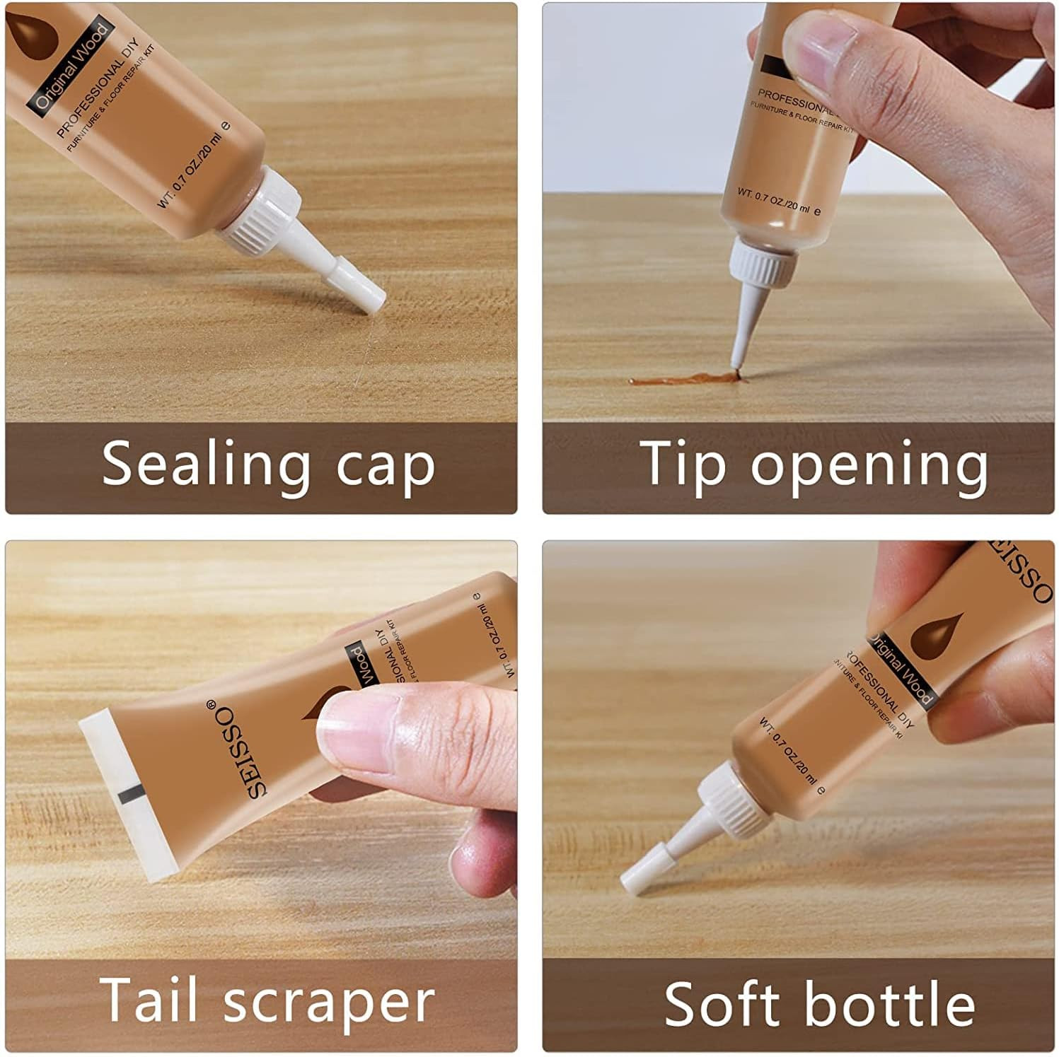Wood Repair Kit Wood Touch up Paint Restore Any Wood Furniture Wood Stain, 12 Co