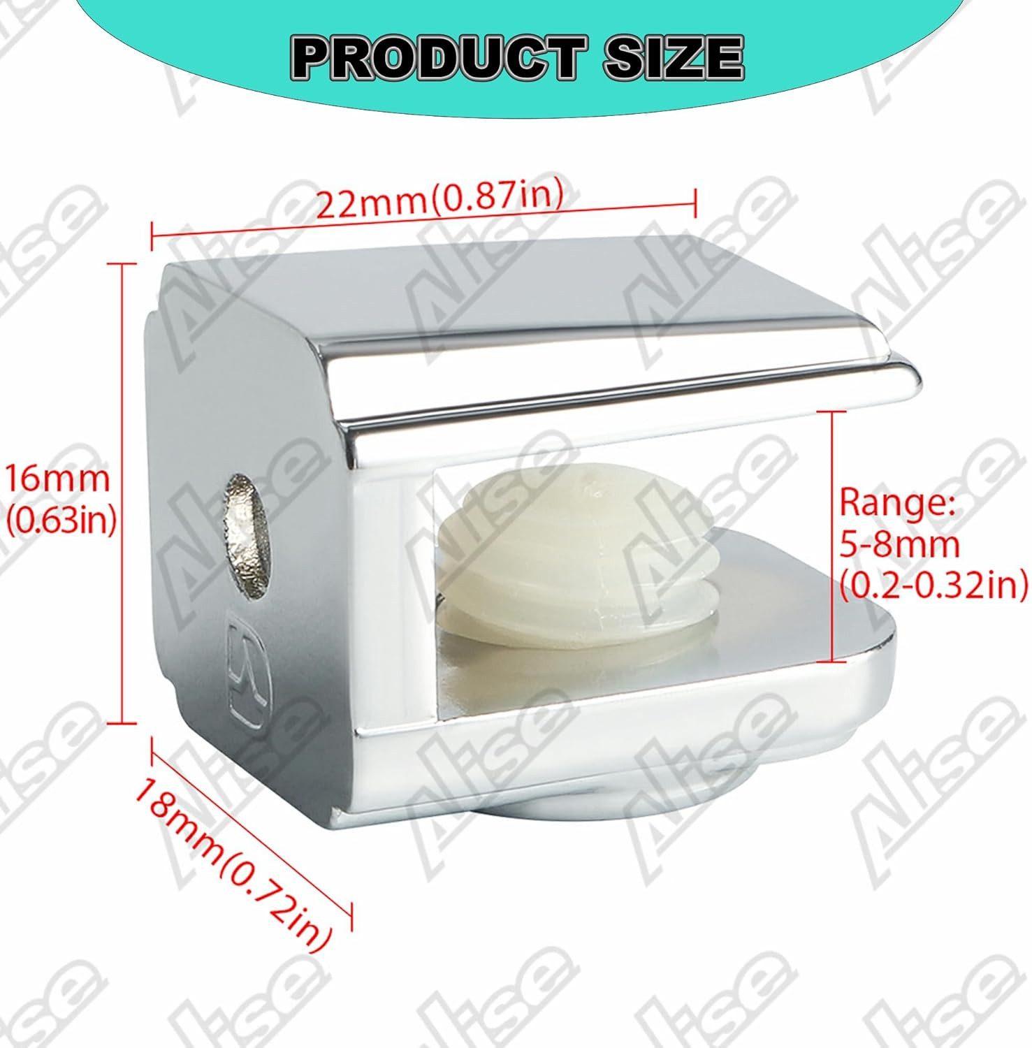 8Pcs Glass Shelf Brackets,Adjustable Clamp Brackets for Shelves,Wall Mount Clamp