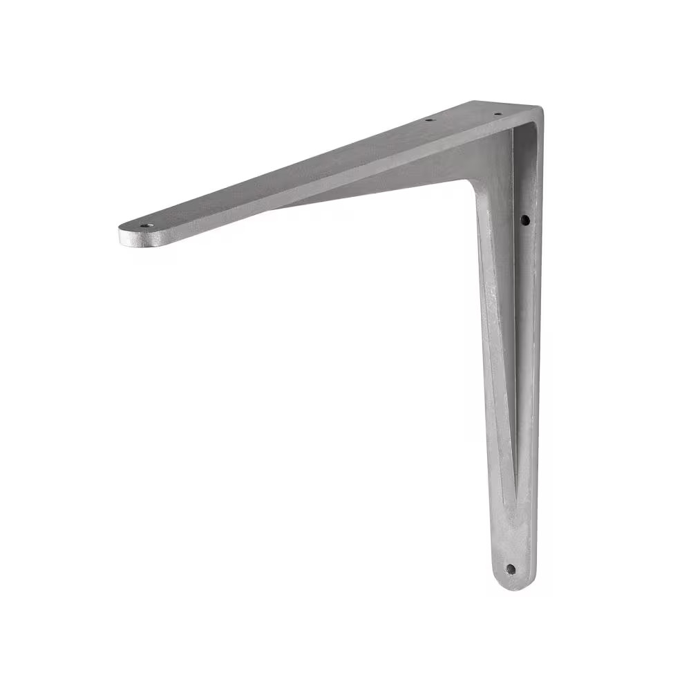 HERAKLES 11.4 In. Silver Aluminum Shelf Bracket for Wood Shelving