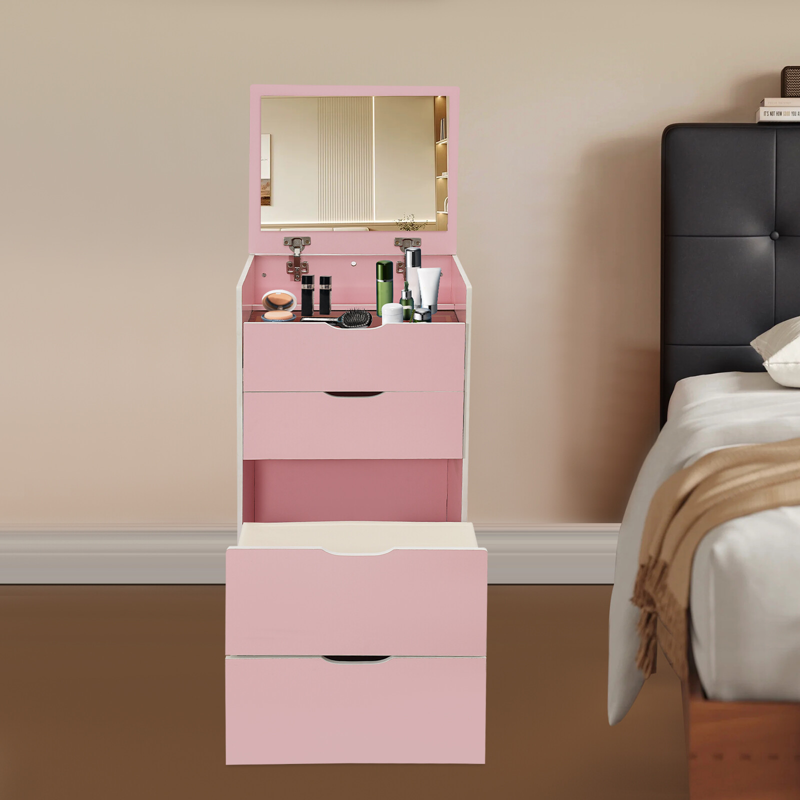 Vanity Desk, Vanity Desk with Makeup Stool, Makeup Vanity Table 48cm