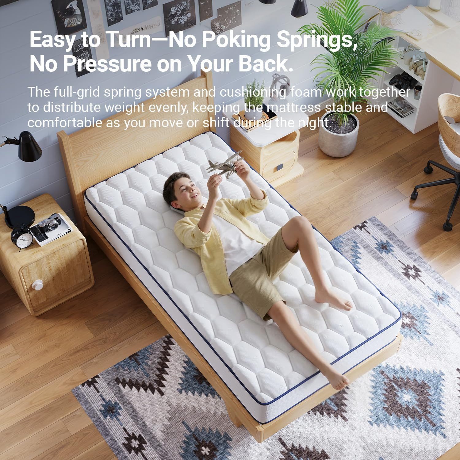 Inch Twin XL Mattress, Twin Bed Mattresses in a Box, Medium Soft, Breathable Fab