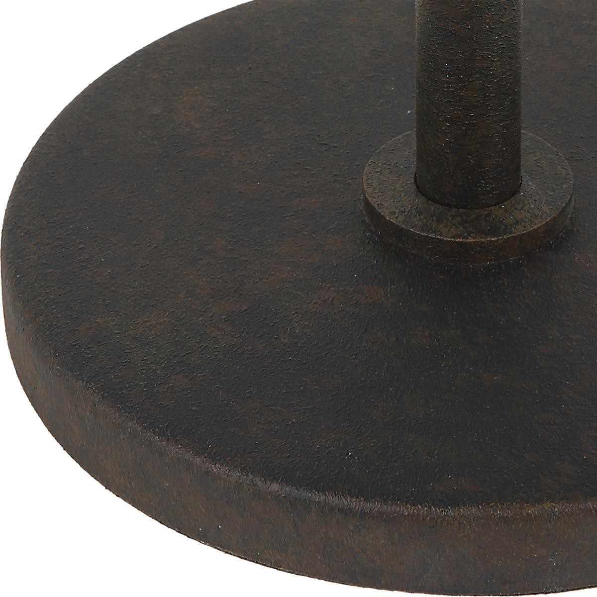 Uttermost 22915 Forge End or Side Table Rustic Brown and Clear Crystal