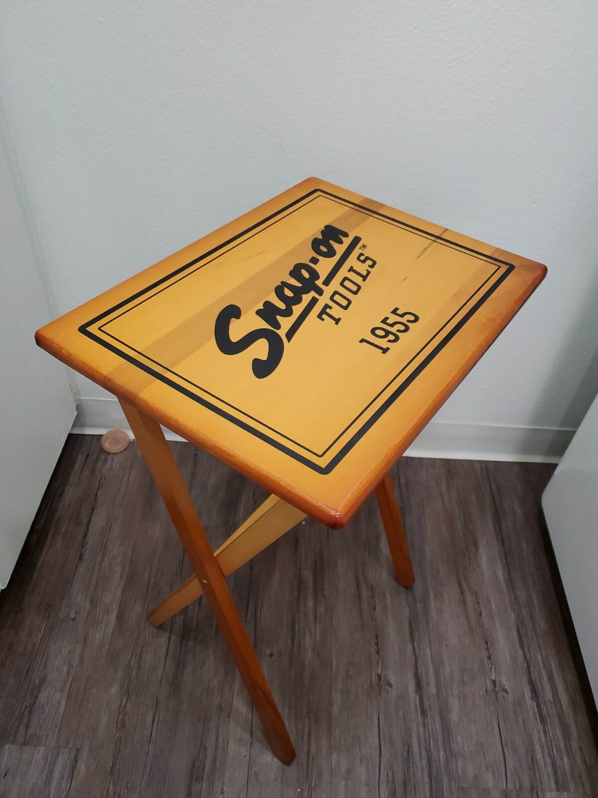 Snap On Tools Snack Table Wood TV Bed Slide Under Couch Dinner Tray Coffee NEW!!