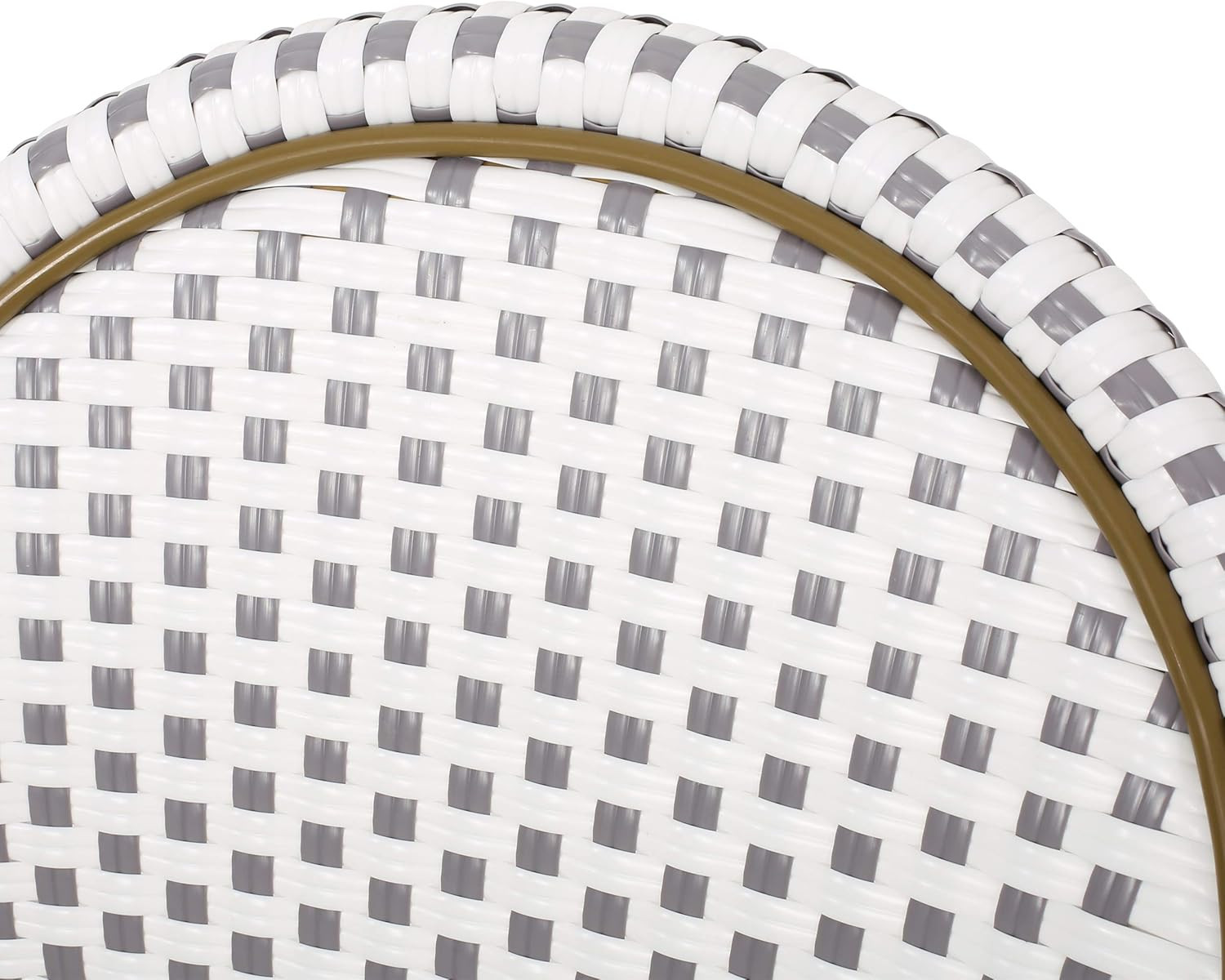 Philomena Outdoor French Bistro Chair (Set of 4), Gray + White + Bamboo Print Fi