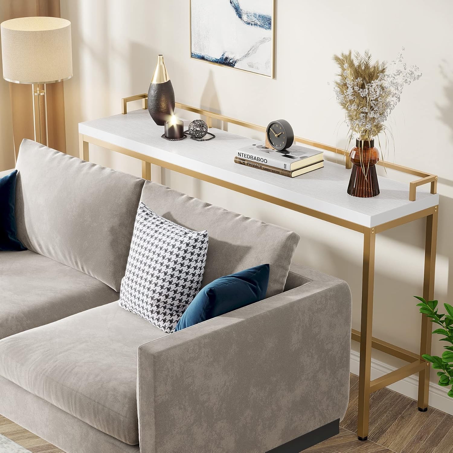 70.9 inch Extra Long Sofa Table, Narrow Console Table Behind Couch for Hallway