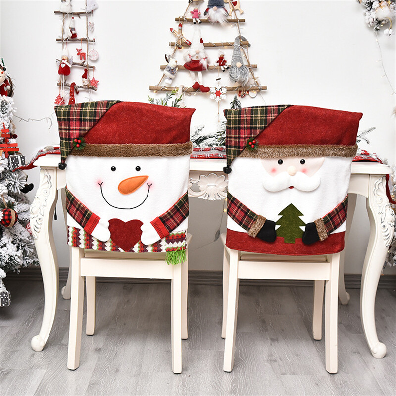 Christmas Chair Back Covers Snowman Reindeer Xmas Chair Covers Christmas Decor
