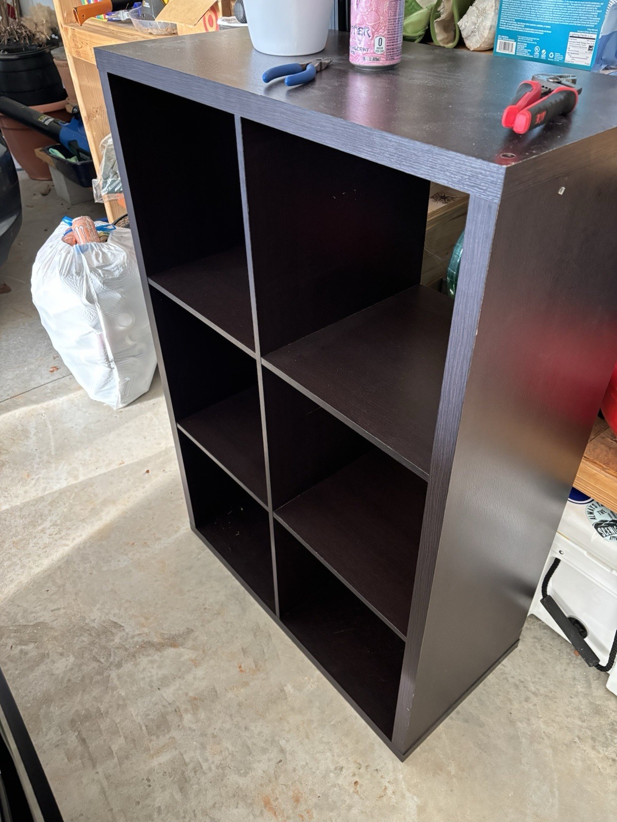 Black Matte 6-Cube Freestanding Organizer Bookcase Open Face 30x15x44