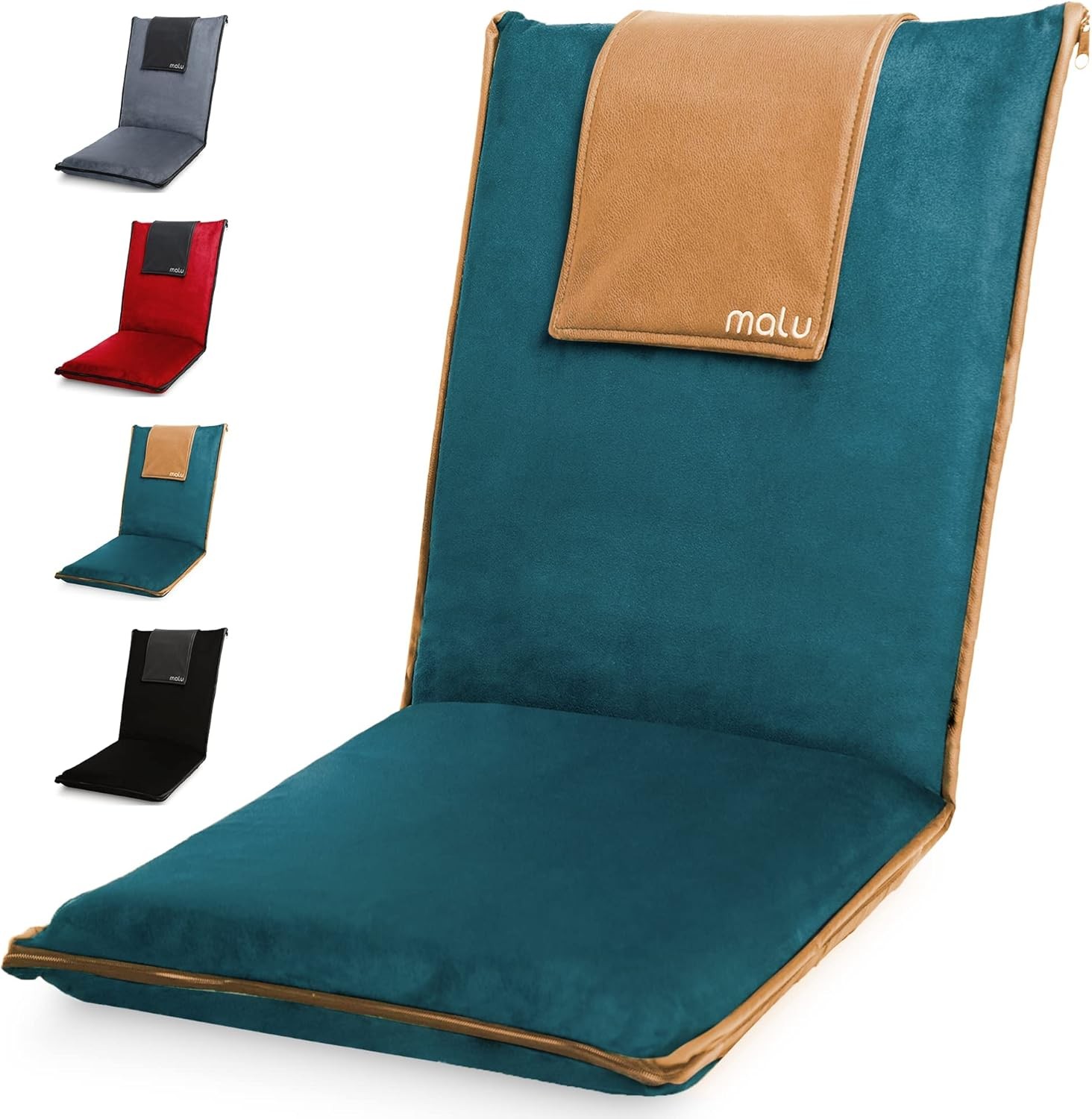 Padded Floor Chair w/Back Support – Japanese Chair Meditation Cushion,