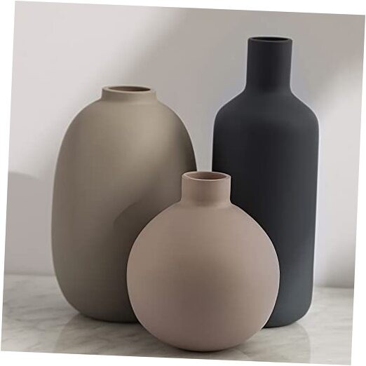 Ceramic Modern Farmhouse Vase, Neutral Small for Table, Living Multicolor#1