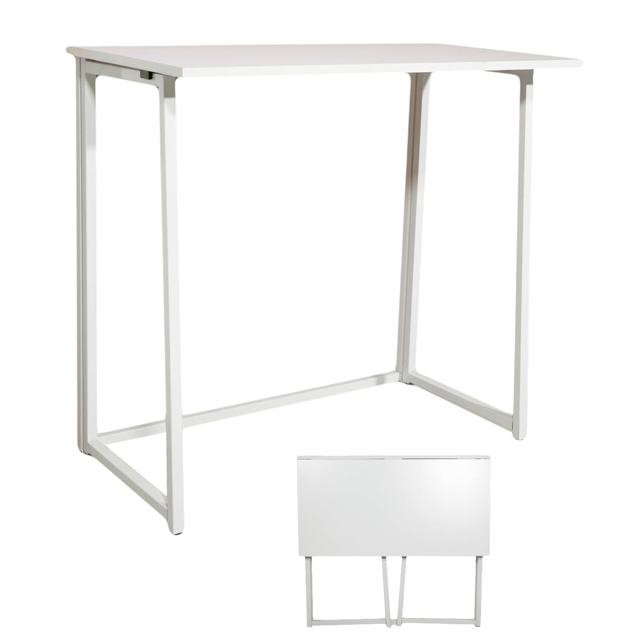 Folding Desk, Small Foldable Desk 31.5″ for Small Spaces, Space Saving Computer