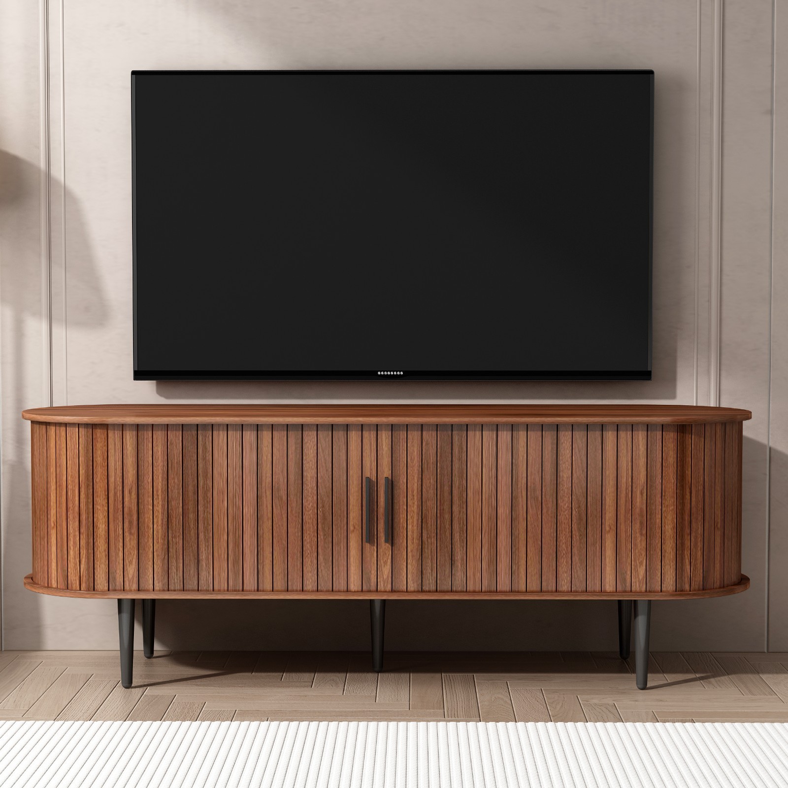 Modern TV Stand Media Console Table Entertainment Center w/ Doors Storage Space