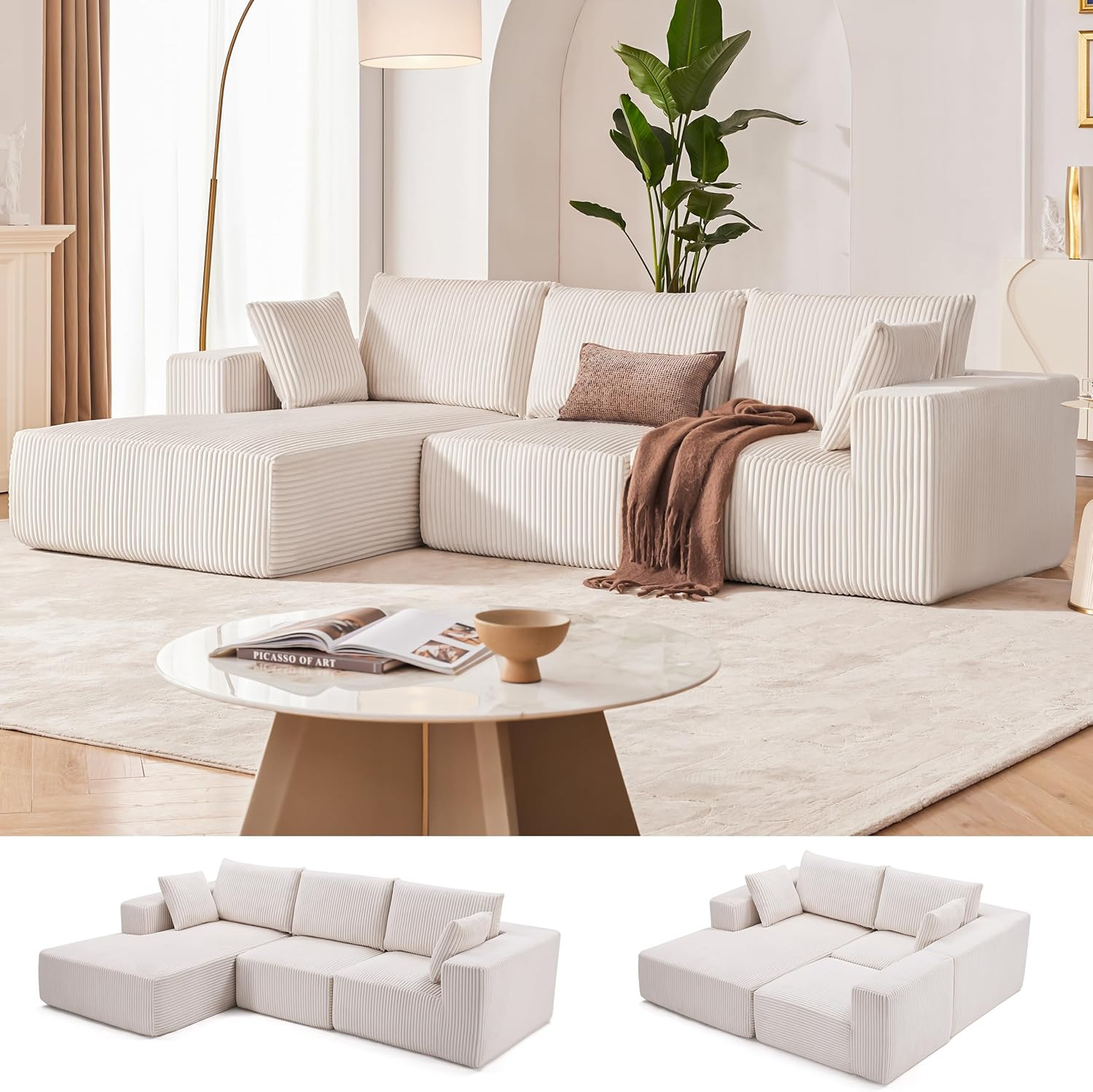 108” Modular Sectional Sofa Cloud Sectional Couch with Deep Seat FREE SHIPPING