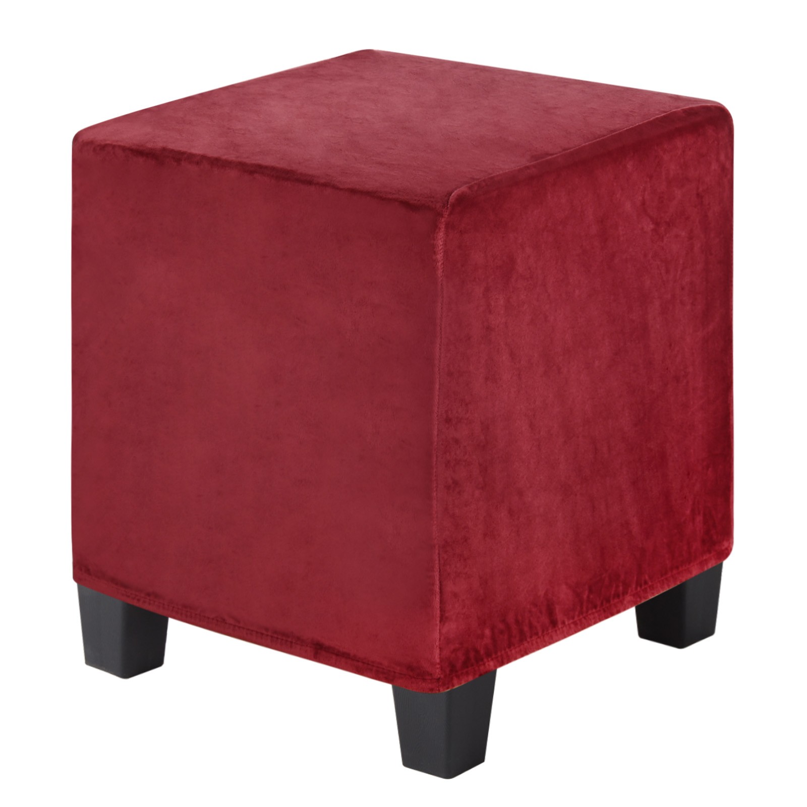 1-Pack 13″x13″x15″ Stretch Square Ottoman covers Footstool Protector Wine