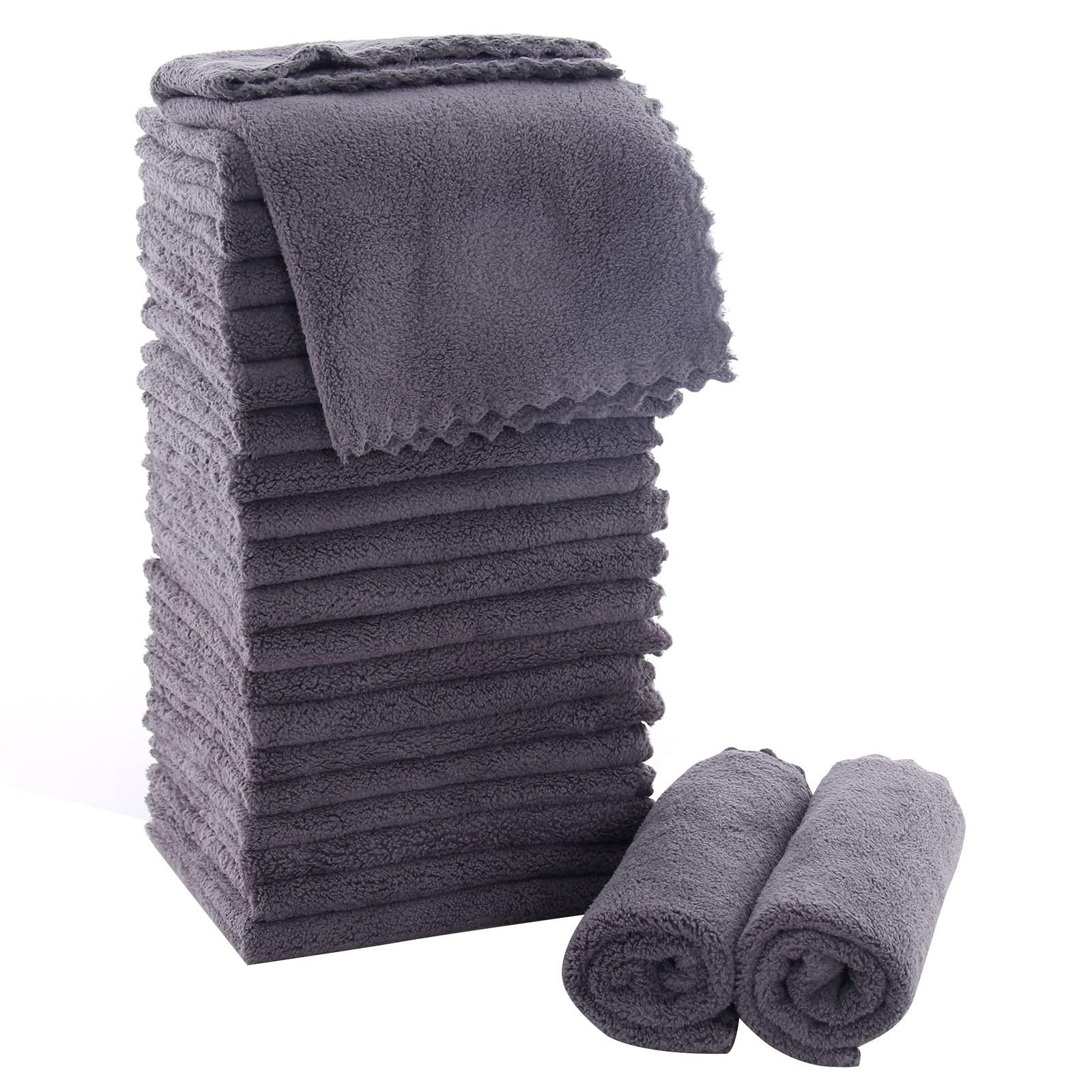 MOONQUEEN Ultra Soft Premium Washcloths Set – 12 x 12 inches – 24 Pack – Quic…