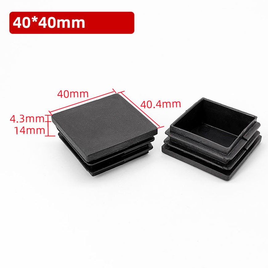 40x40mm Square End Caps Plastic Tube inserts Bungs Blanking Plugs, Furn. Feet