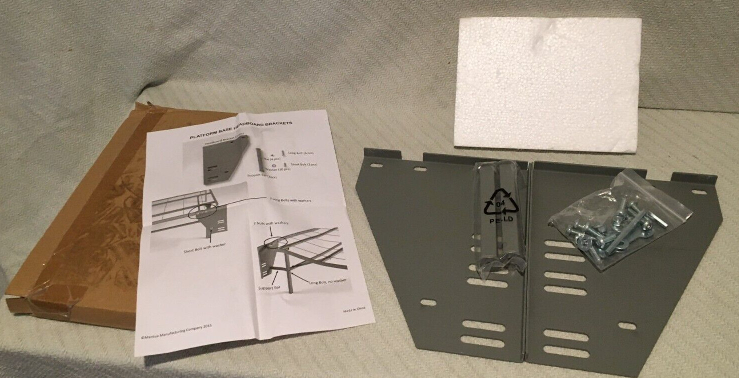 Premium Platform Bed Base Headboard Brackets Kit Mantua