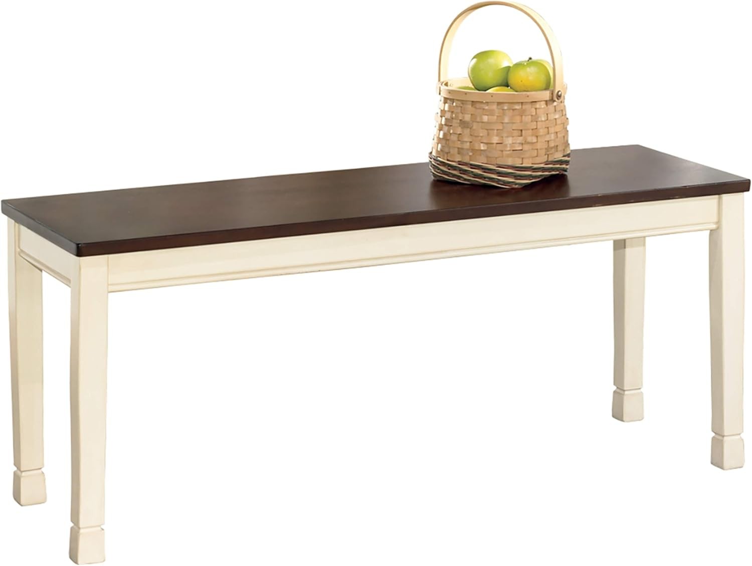 Signature Design by Ashley WhiteOwing Bench, 44.25″W x 16.25″D x4.25″H, White
