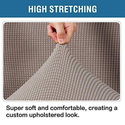 Rectangle Ottoman Slipcover 33″-38″ – Stretch Soft Jacquard Fabric, Washable Pro