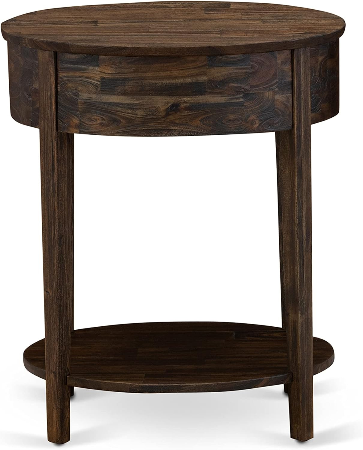 Distressed Jacobean Small End Table with 1 Drawer – Sturdy & Stylish