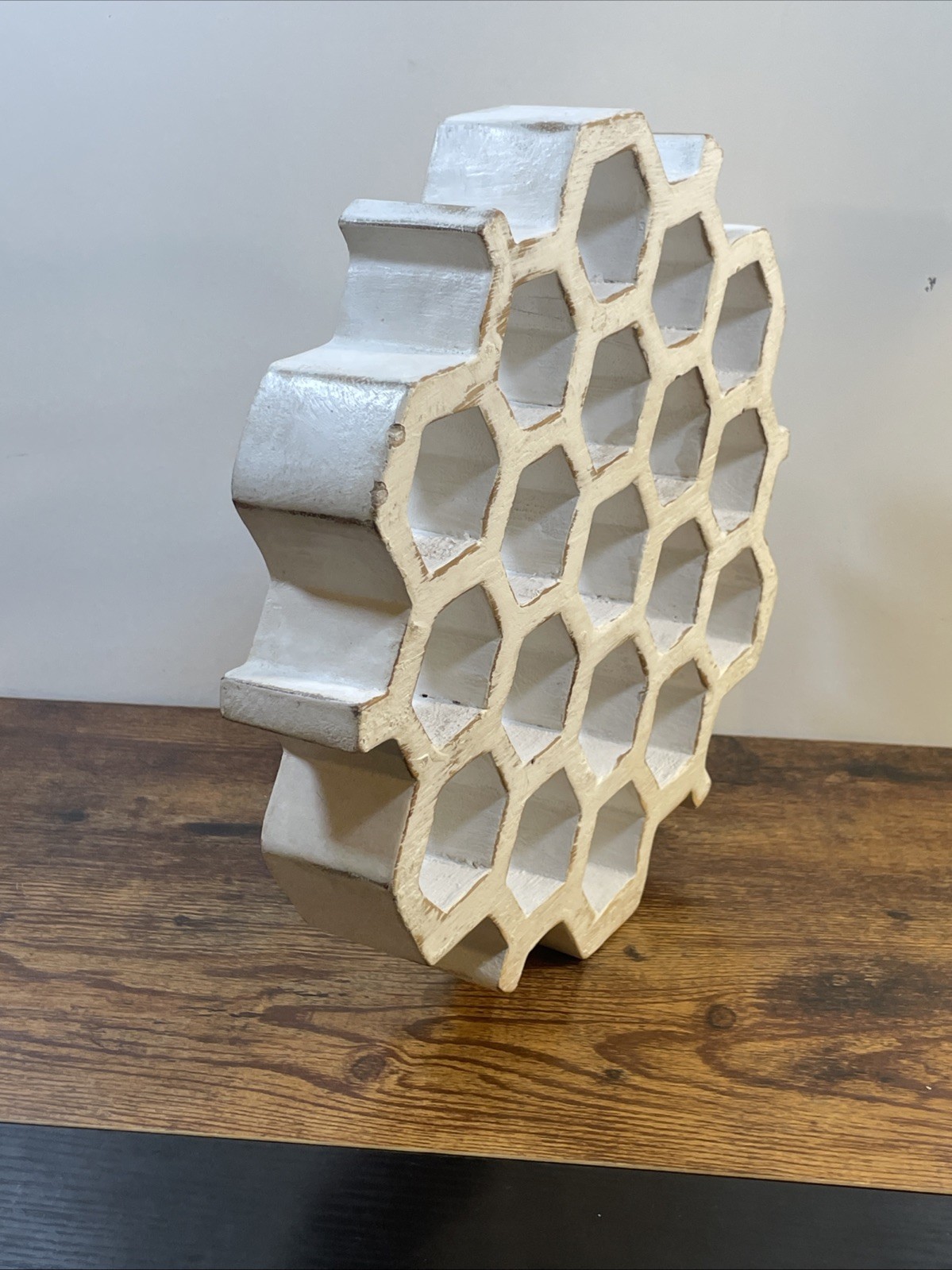 VTG Style Honeycomb Shabby Shelf Trinket Figurines Moss Air Plant Holder Retro