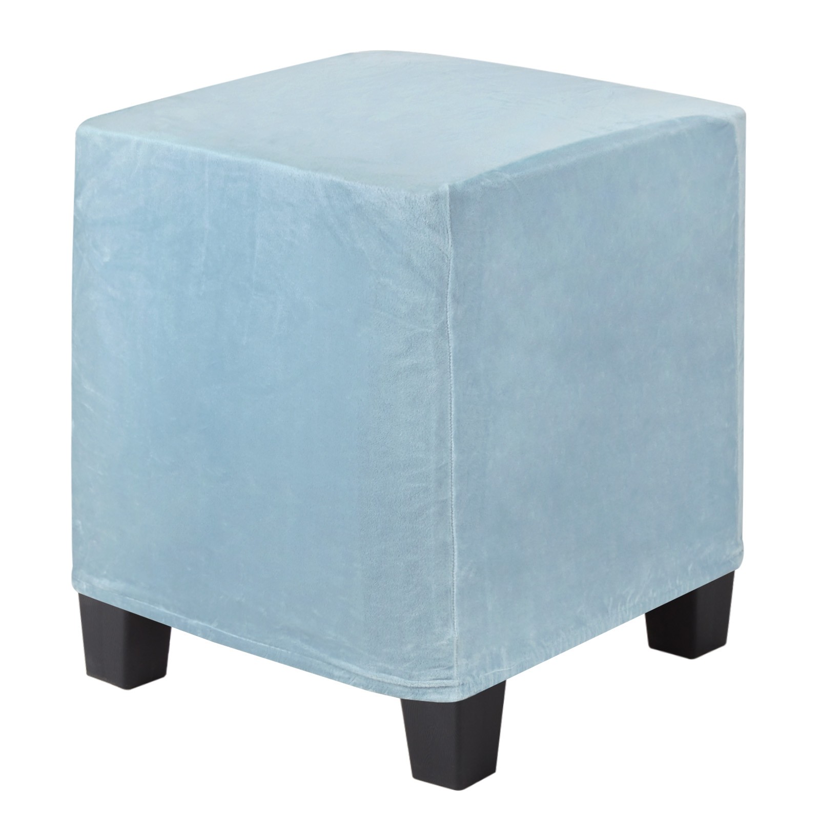 1-Pack 13″x13″x15″ Stretch Square Ottoman covers Footstool Protector Light Blue