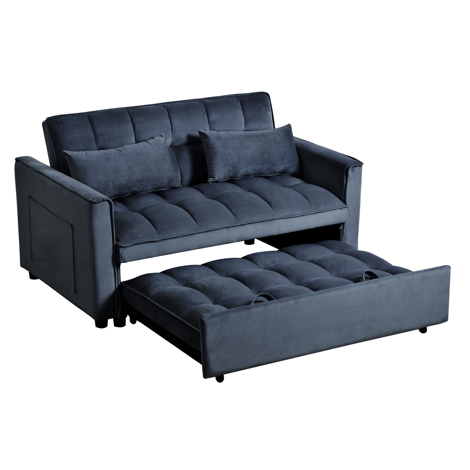 3&1 Convertible Sleeper Sofa Bed Velvet Pull Out Couch Adjustable Loveseat Futon