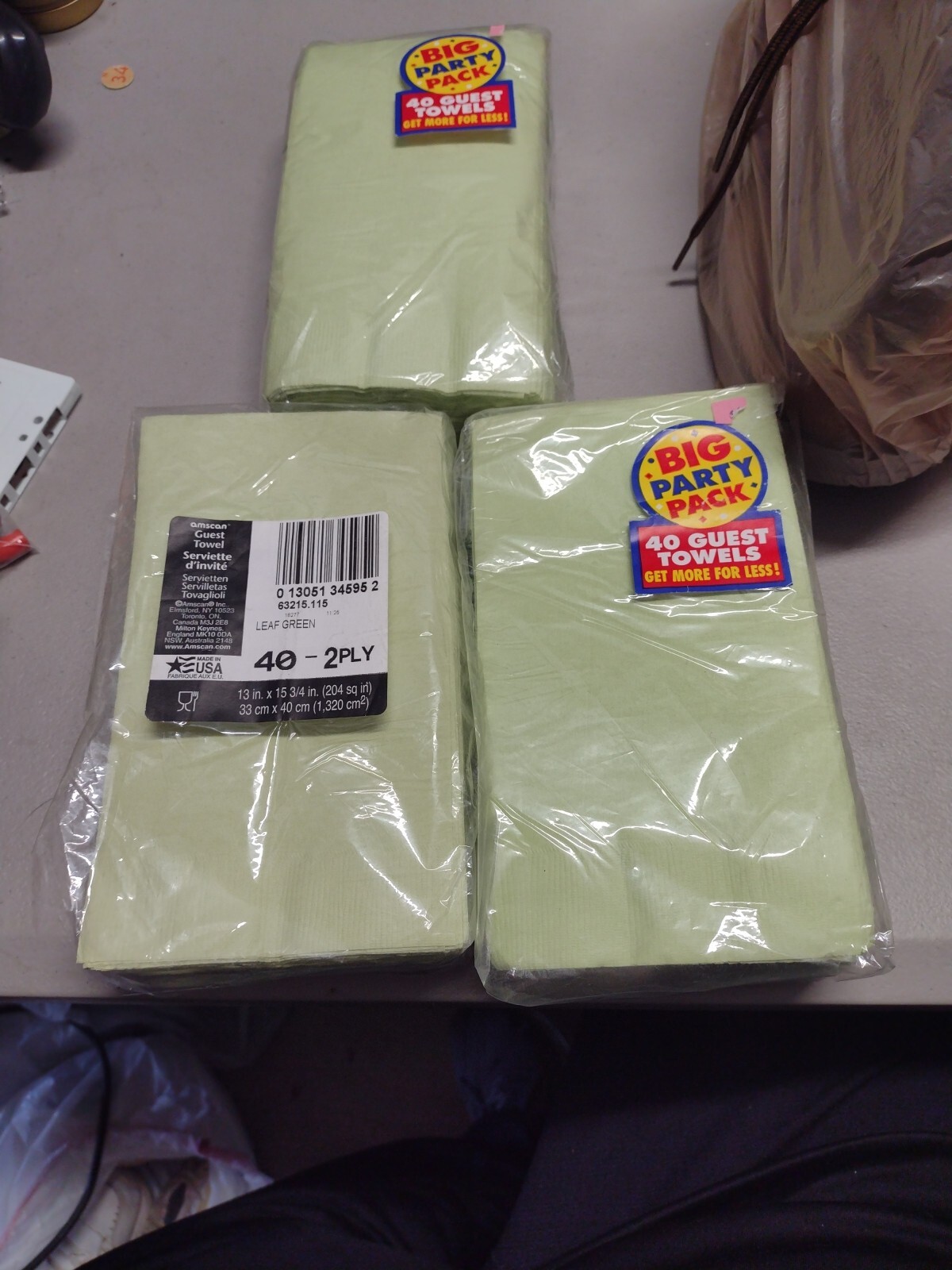 New Green 2-Ply Guest Towels 13″ X 15″ -3 Packs Of 40- Luxury Paper Hand Towels
