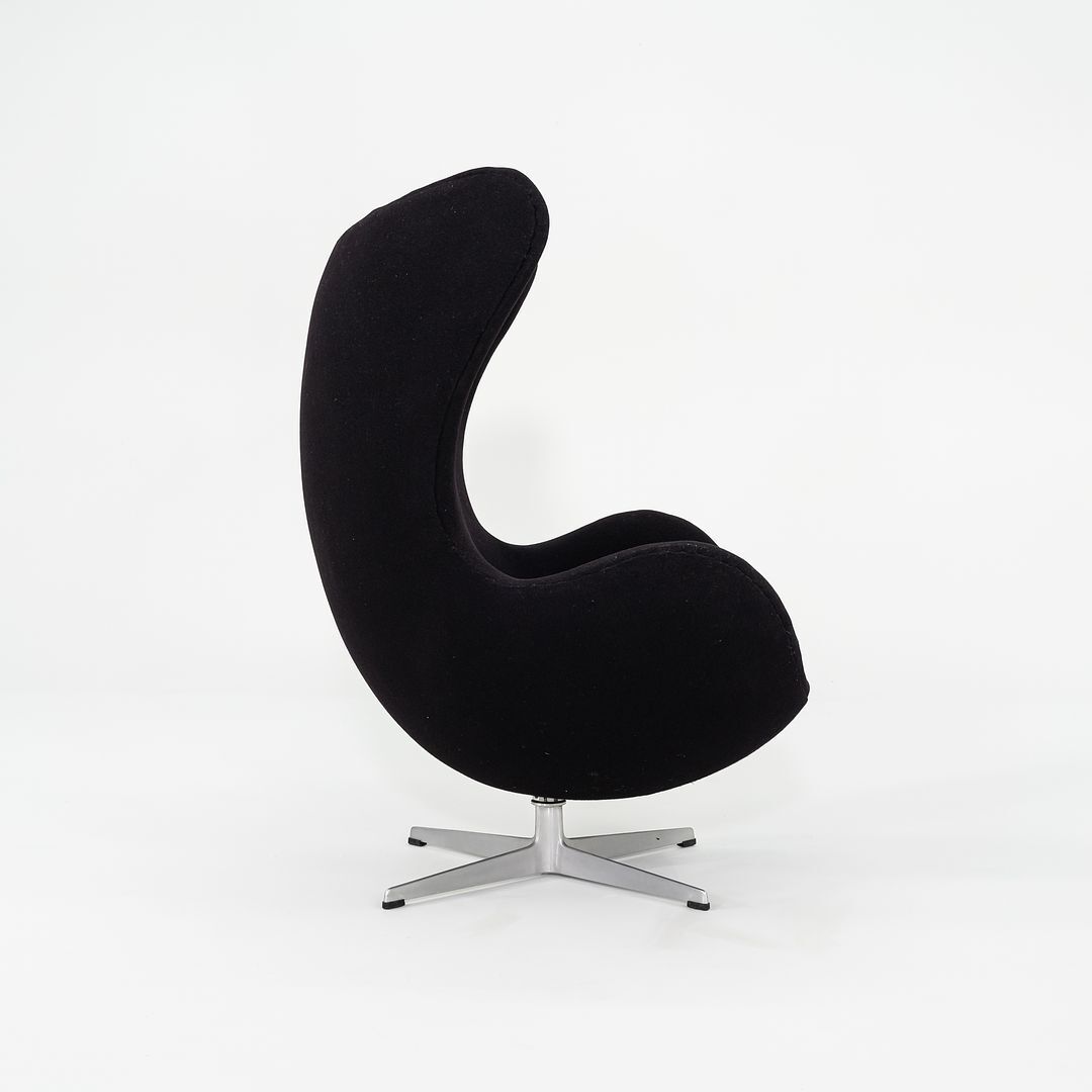 1967 Arne Jacobsen for Fritz Hansen Egg Chair and Ottoman Black Made in Denmark