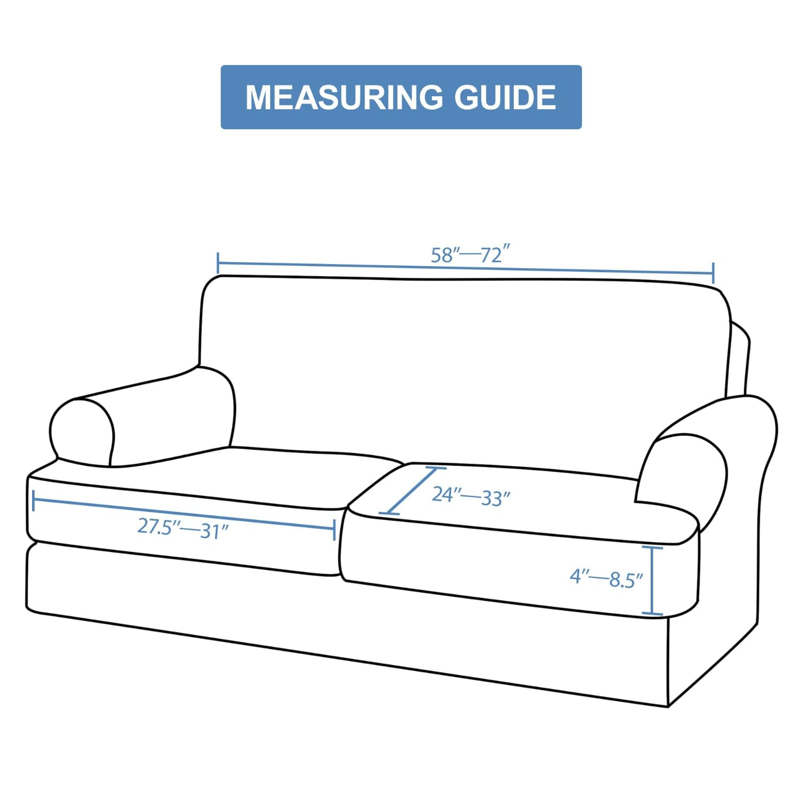 Cucraf T Cushion Sofa Cover 3 Piece Loveseat Slipcovers Soft Thick Velvet Couch