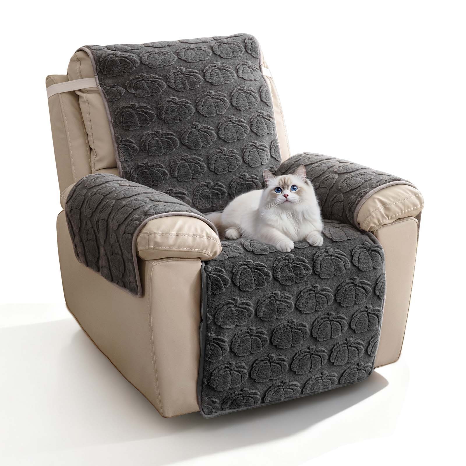 Plush Recliner Cover Anti-Slip Recliner Chair Slipcover Armrest Cover for Pets