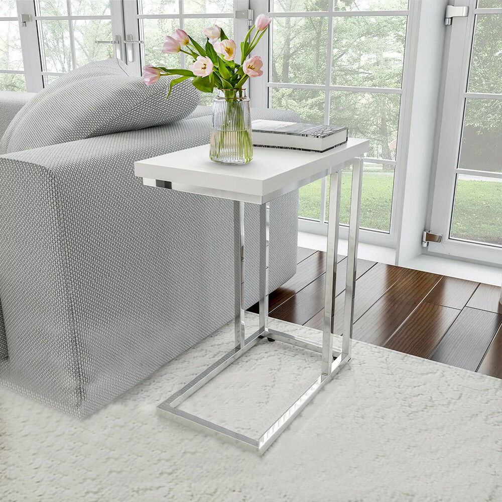 C-shaped Coffee Table Sofa Side Table Modern Metal End Table for Living Room