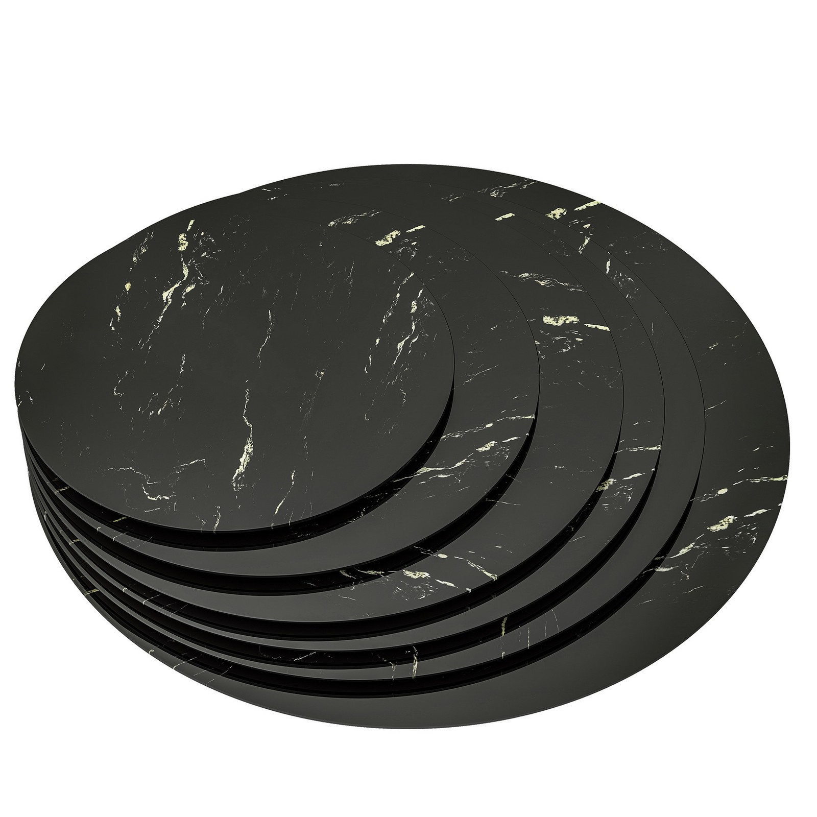 0.31″ Thick Round Marbling Tempered Glass Tabletop Glass Table Top Dia. 20″-36″
