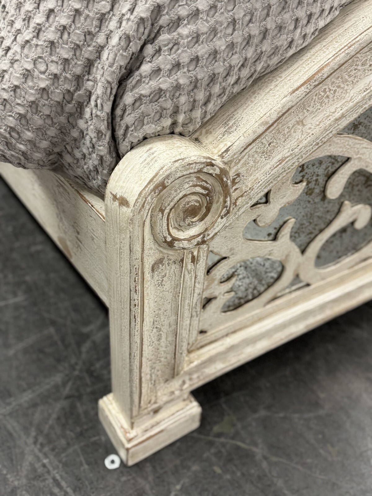 ALBA BED 82″ Tall VINTAGE WHITE | Juliette Collection | Handmade in Peru