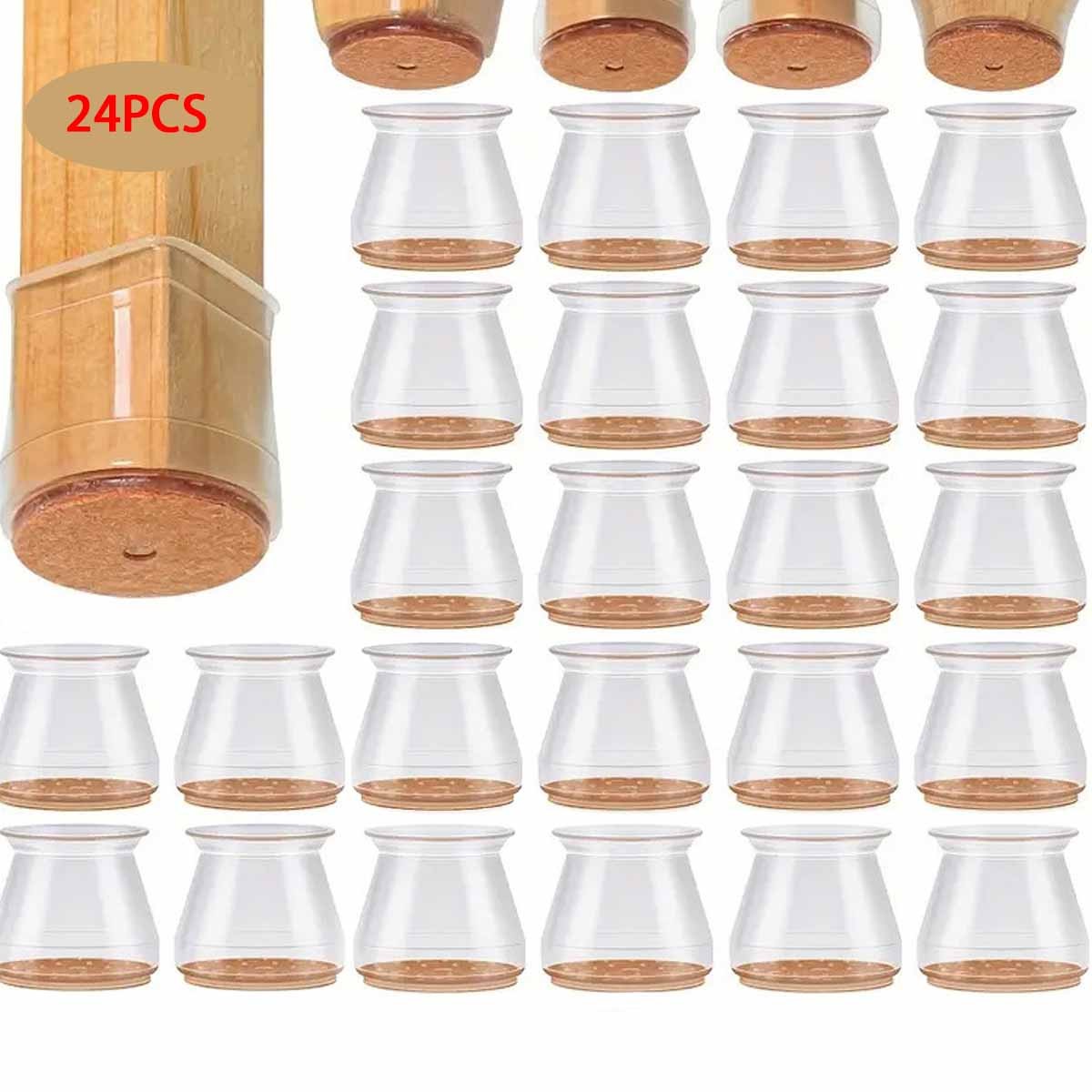 24 silicone chair leg caps – yellow background circular foot pads