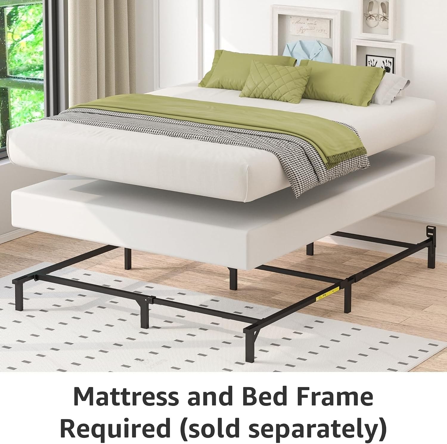 Sturdy Smart Box Spring Bed Base, 7-Inch Height Mattress Foundation