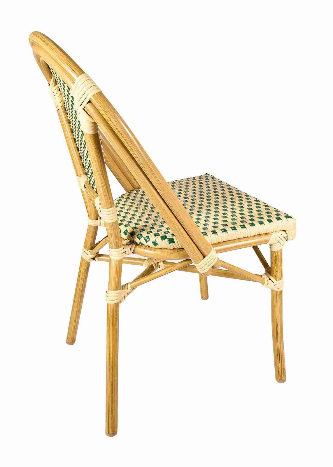 Beige and Green French Bistro Patio Dining Chair by Chivari